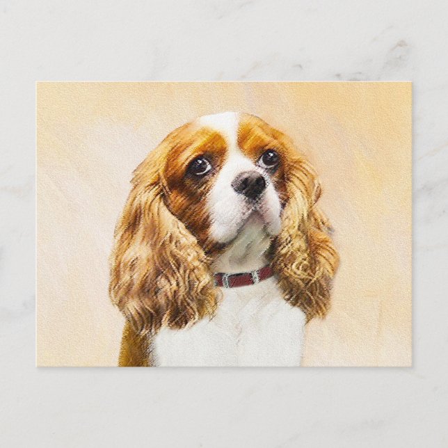 Cavalier King Charles Spaniel Original Painting Postcard (Front)
