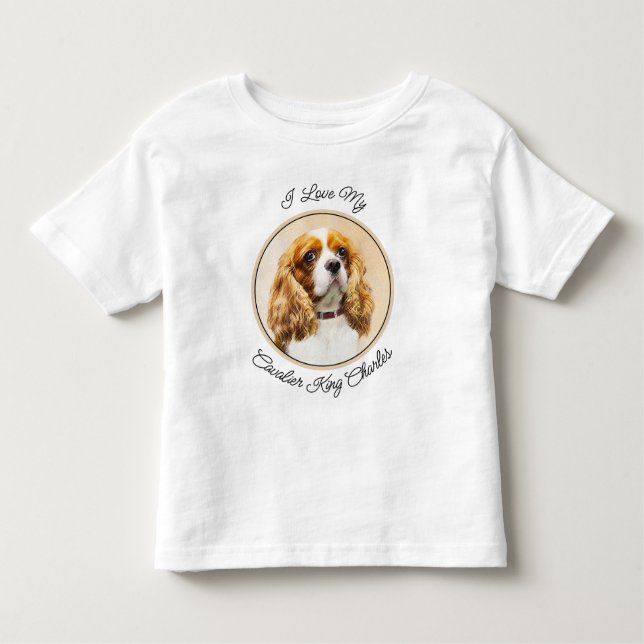 Cavalier King Charles Spaniel Original Painting To Toddler T-Shirt (Front)
