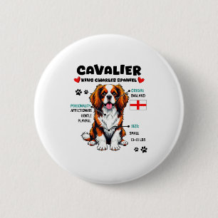 Cavalier King Charles Spaniel Owner Funny Dog Love 6 Cm Round Badge