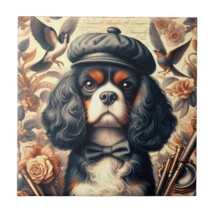 Cavalier King Charles Spaniel Painting Ceramic Tile