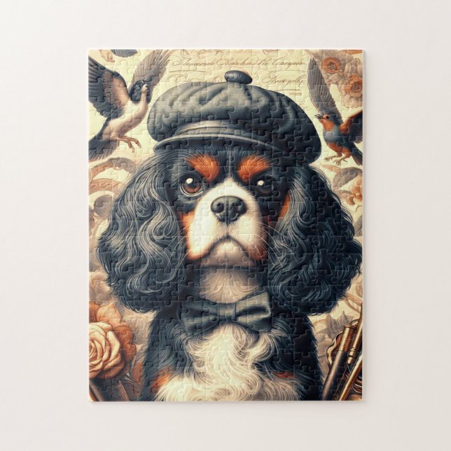 Cavalier King Charles Spaniel Painting Jigsaw Puzzle (Vertical)