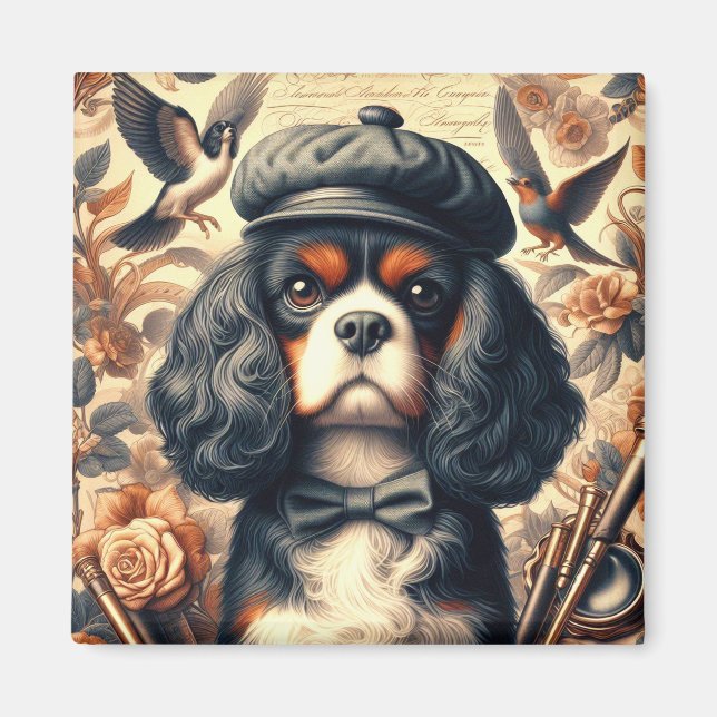 Cavalier King Charles Spaniel Painting Magnet (Front)