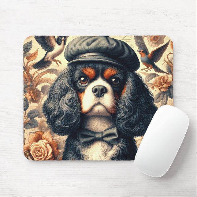 Cavalier King Charles Spaniel Painting Mouse Pad (With Mouse)