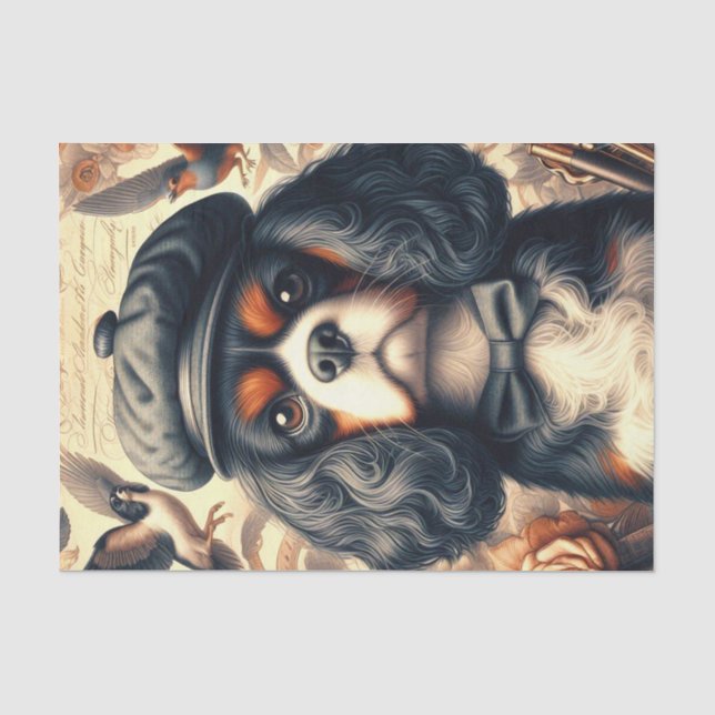 Cavalier King Charles Spaniel Painting Tissue Paper (Front)