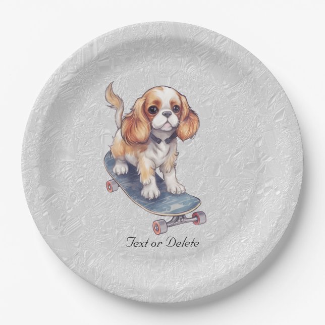 Cavalier King Charles Spaniel Paper Plate (Front)