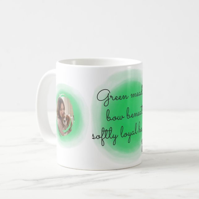 Cavalier King Charles Spaniel Pastel Green Custom Coffee Mug (Front Left)