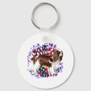 Cavalier King Charles Spaniel Patriot Key Ring