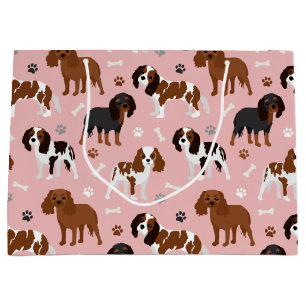Cavalier King Charles Spaniel Paws and Bones Large Gift Bag