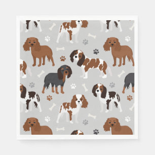 Cavalier King Charles Spaniel Paws and Bones Napkin
