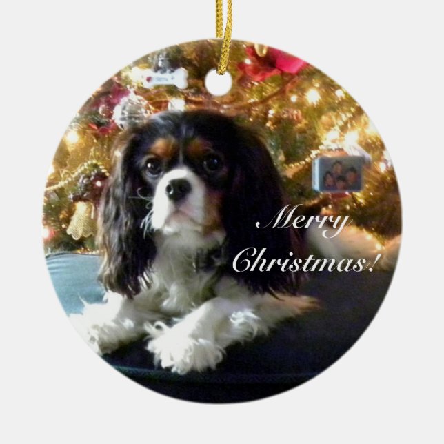 Cavalier King Charles Spaniel Personalise Ornament (Front)