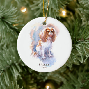 Cavalier King Charles Spaniel Pet Dog Custom Ceramic Ornament