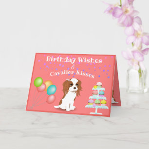 Cavalier King Charles Spaniel Pink Happy Birthday Card