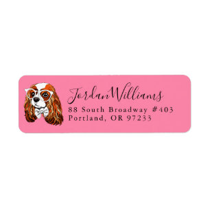 Cavalier King Charles Spaniel Portrait   Add Name Return Address Label