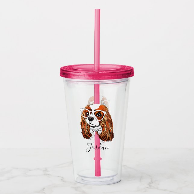 Cavalier King Charles Spaniel Portrait | Add Your  Acrylic Tumbler (Front)