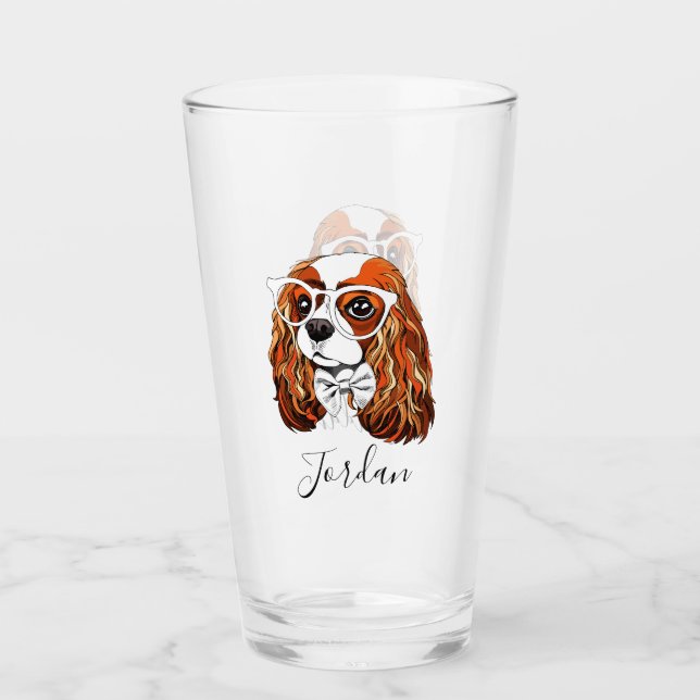 Cavalier King Charles Spaniel Portrait | Add Your  Glass (Front)
