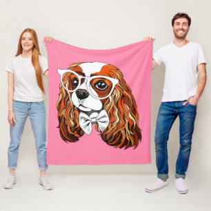 Cavalier King Charles Spaniel Portrait Fleece Blanket
