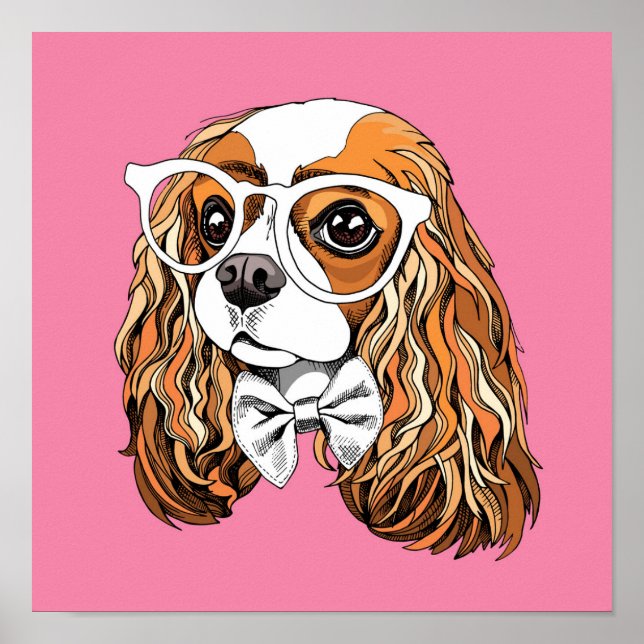 Cavalier King Charles Spaniel Portrait Poster (Front)