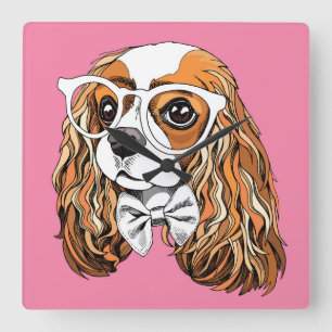 Cavalier King Charles Spaniel Portrait Square Wall Clock