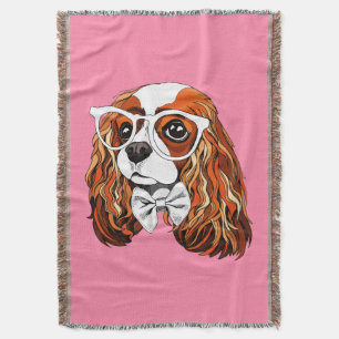 Cavalier King Charles Spaniel Portrait Throw Blanket