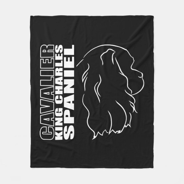 Cavalier King Charles Spaniel Profile dog mum   Fleece Blanket (Front)
