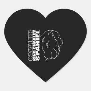 Cavalier King Charles Spaniel Profile dog mum Heart Sticker