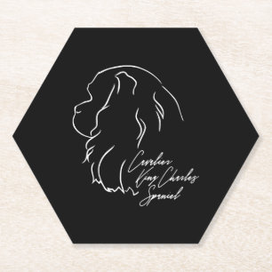 Cavalier King Charles Spaniel Profile dog mum Paper Coaster