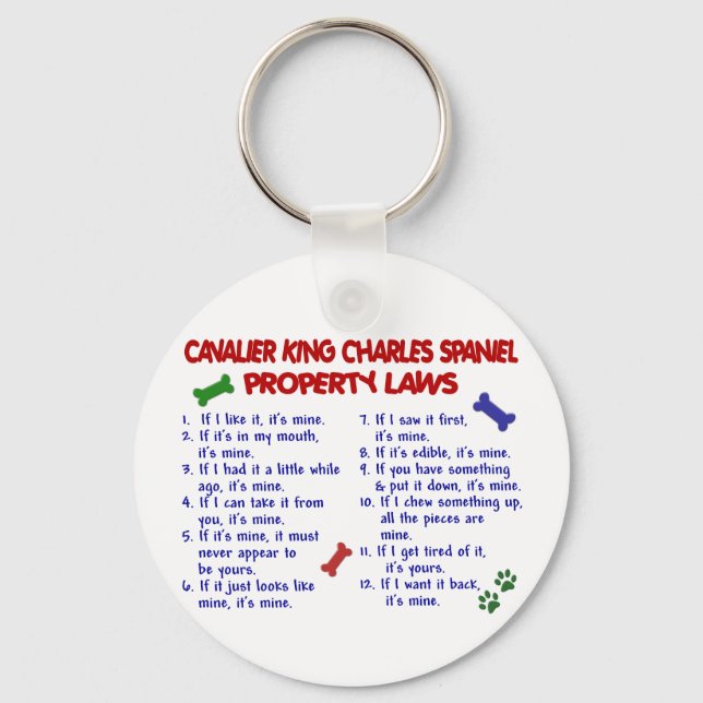CAVALIER KING CHARLES SPANIEL Property Laws 2 Key Ring (Front)