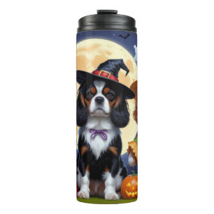 Cavalier King Charles Spaniel  Pumpkin Halloween Thermal Tumbler