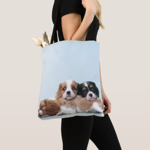 Cavalier King Charles Spaniel Puppies Tote Bag