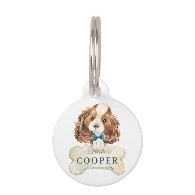 Cavalier King Charles Spaniel Puppy Dog Pet Tag (Front)