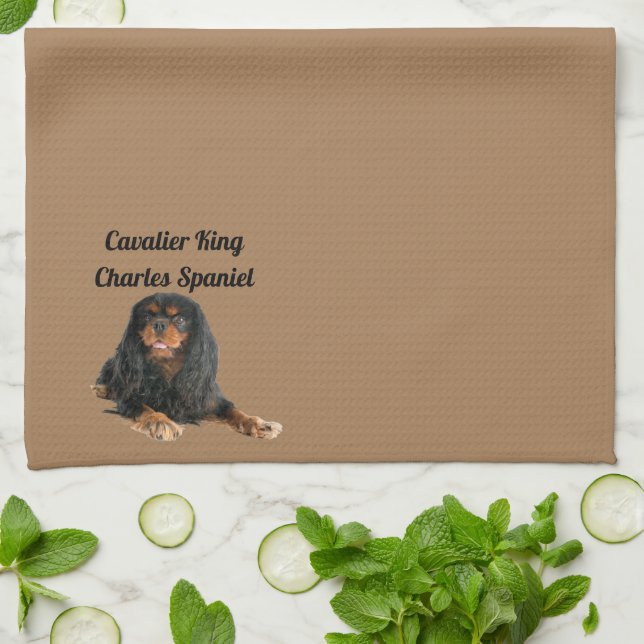 Cavalier King Charles Spaniel Puppy Dog Tea Towel (Folded)