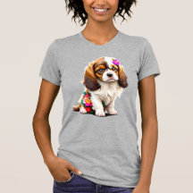 Cavalier King Charles Spaniel Puppy Floral Women's