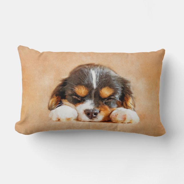 Cavalier King Charles Spaniel Puppy Lumbar Cushion (Front)