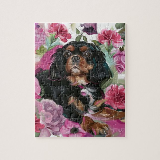 cavalier king charles spaniel PUZZLE | Black & tan (Vertical)