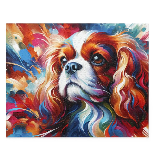 Cavalier King Charles Spaniel Puzzle: Blenheim Cav Jigsaw Puzzle (Cavalier King Charles Spaniel Puzzle: Blenheim Comfort Spaniel Acrylic Art Style Jigsaw)