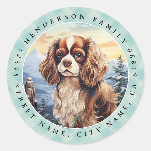 Cavalier King Charles Spaniel Round Stickers (Front)