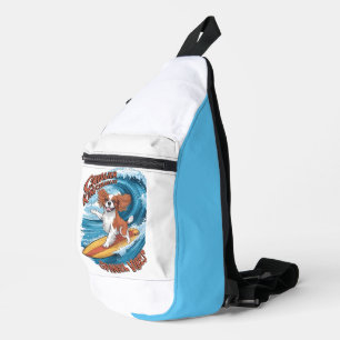 Cavalier King Charles Spaniel Shreds Wave Surfing Sling Bag