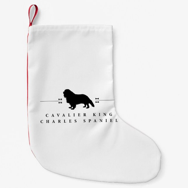 Cavalier King Charles Spaniel silhouette -1- Small Christmas Stocking (Front)