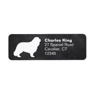 Cavalier King Charles Spaniel Silhouette Address Return Address Label