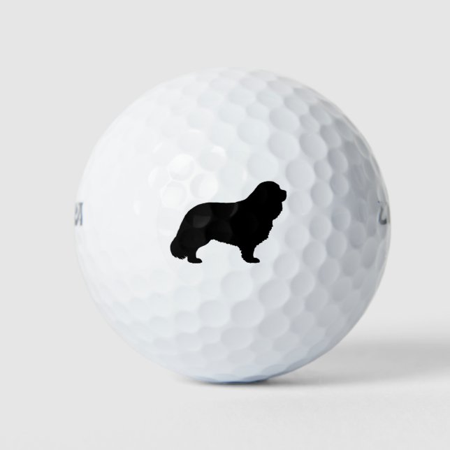 Cavalier King Charles Spaniel Silhouette Golf Balls (Front)