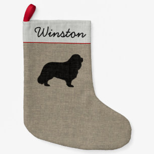 Cavalier King Charles Spaniel Silhouette Holiday Small Christmas Stocking