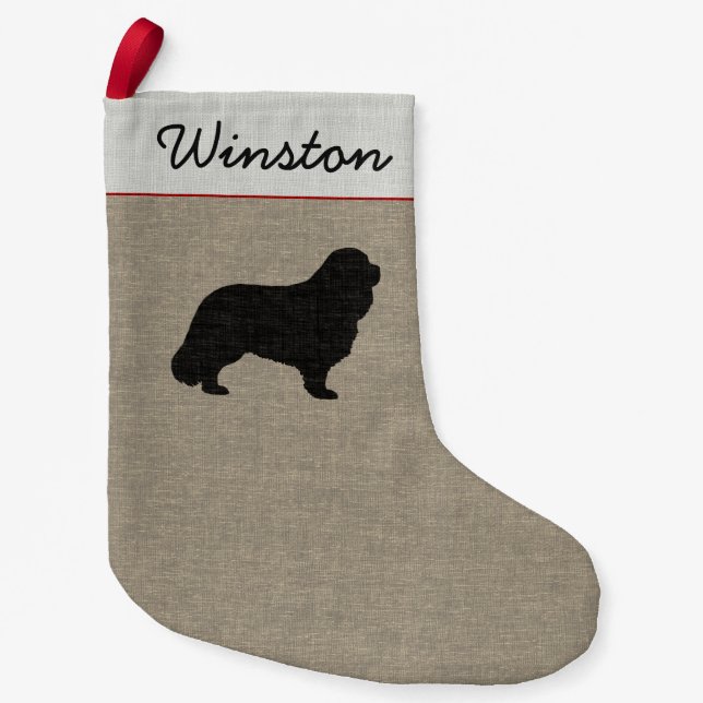 Cavalier King Charles Spaniel Silhouette Holiday Small Christmas Stocking (Front)