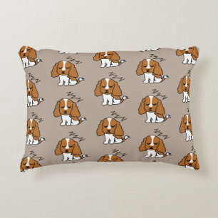 Cavalier King Charles Spaniel Sleeping Dog ZZZ Pet Decorative Cushion