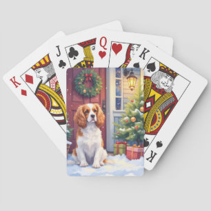 Cavalier King Charles Spaniel Snowy Christmas Playing Cards