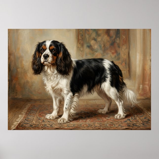 Cavalier King Charles Spaniel Standing Portrait Po Poster (Front)