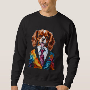 Cavalier King Charles Spaniel Suit Dog Funny Print Sweatshirt