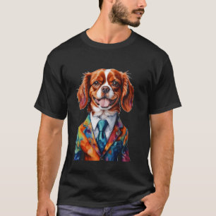 Cavalier King Charles Spaniel Suit Dog Funny Print T-Shirt