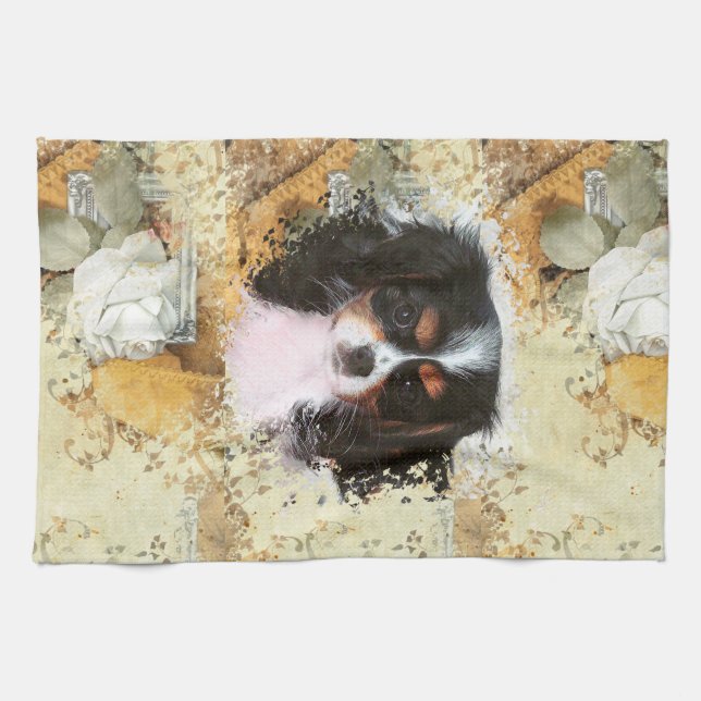 Cavalier King Charles Spaniel Tea Towel (Horizontal)