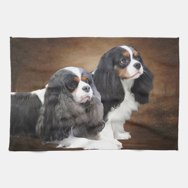 Cavalier King Charles Spaniel Tea Towel (Horizontal)