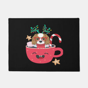 Cavalier King Charles Spaniel Teacup Xmas Holiday Doormat
